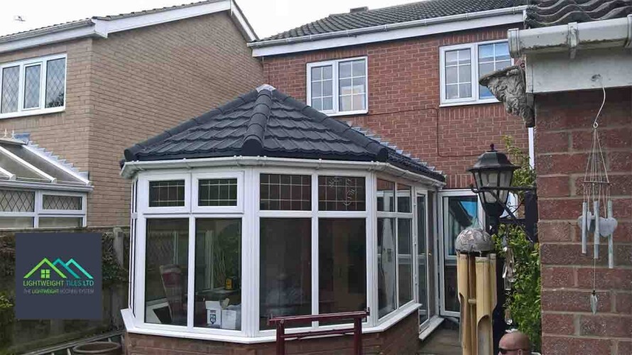 25 Victorian conservatory with grey lightweight roofing tiles