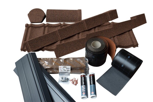 Brown recycled roof tile group