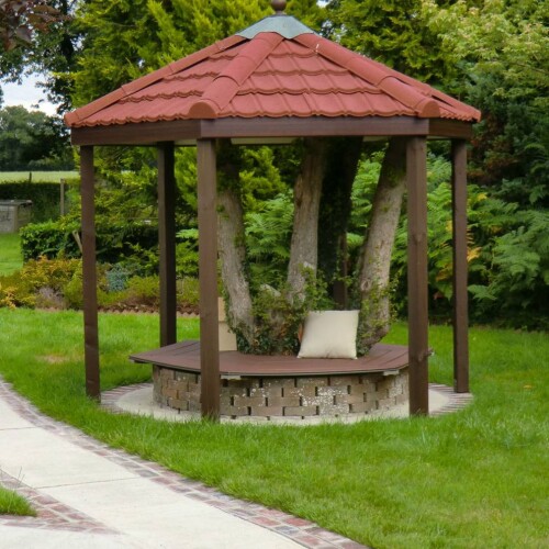 Red Garden Seat Gazebo GP Cropped