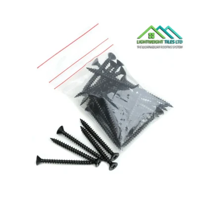 LWT black plastic coated screws by Lightweight Tiles