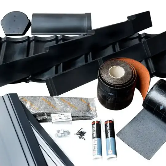 Image of Bundled black plastic roofing tiles for Sheds by Lightweight Tiles Ltd