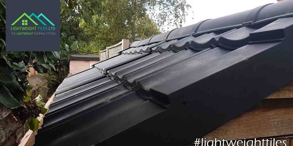 Close up image of black shed roof replacement tiles by Lightweight Tiles