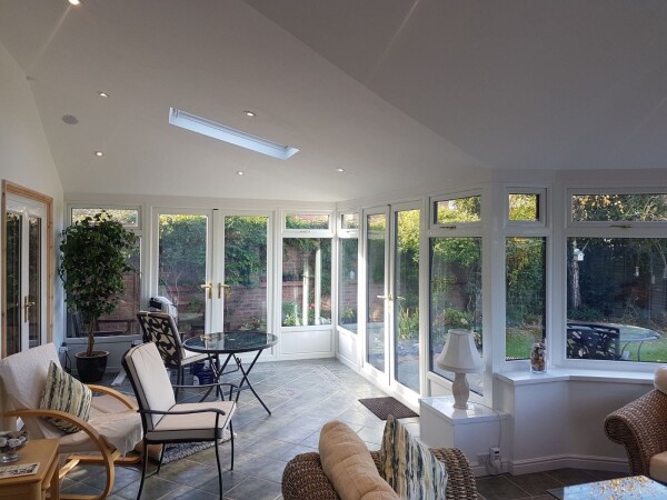 The finished internal look for LightWeight Tiles conservatory roofs