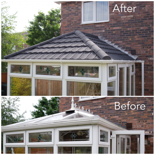 Before and After Tiled Conservatory Roof Conversions 