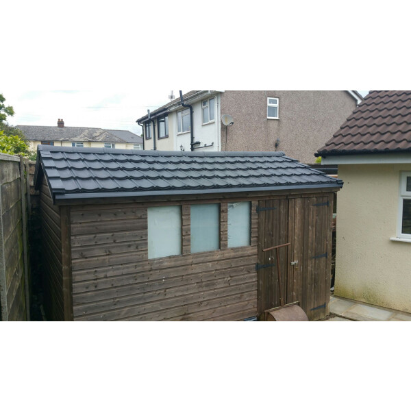8ft x 6ft Black Budget Shed Roof Bundle » Lightweight Tiles