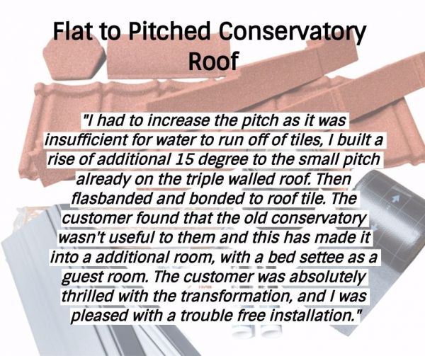 Flat to Pitched roof using LightWeight Tiles Flat to Pitched roof using LightWeight Tiles