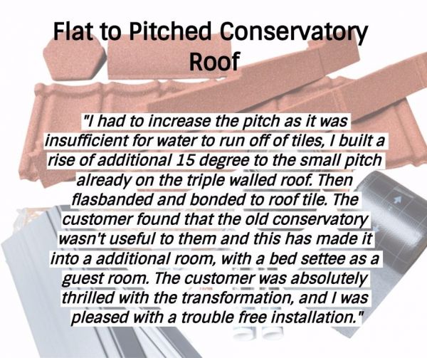 Flat to Pitched roof using LightWeight Tiles 