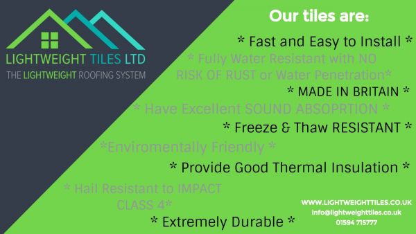 Key facts about our LightWeight Tiles roofing System