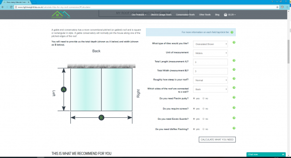 Printing from our LightWeight Tiles Online Calculator 