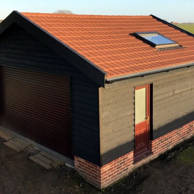 garage roof conversion brown tiles